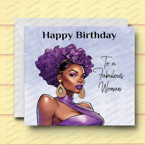 Black Woman Birthday Card Z